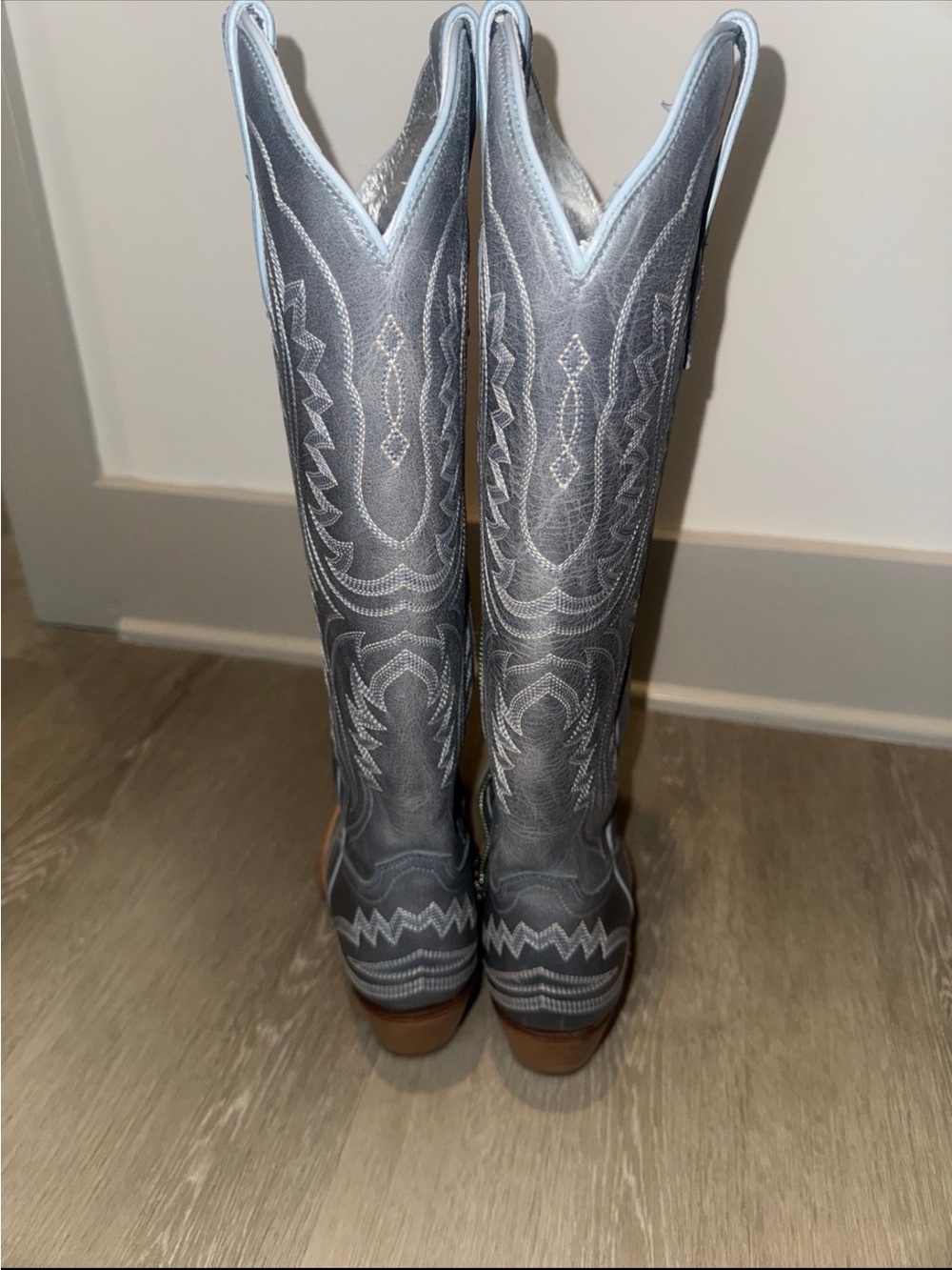 Ariat Light Blue Denim Knee-High Western Boots - Picture 4 of 5